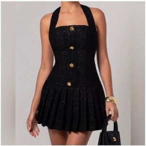Heiress Black Tweed Mini
